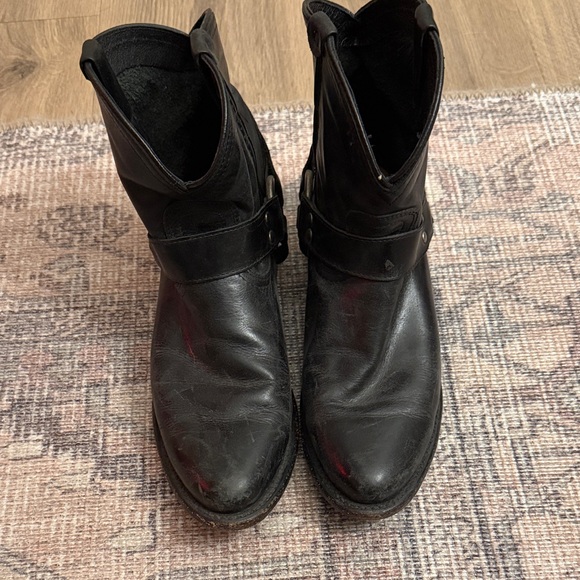 Frye Black Leather Ankle Boots - Picture 2 of 5